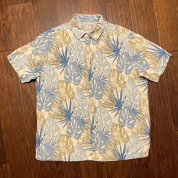 Jimmy Buffet Margaritaville Hawaiian Silk Linen Shirt - Picture 1 of 9